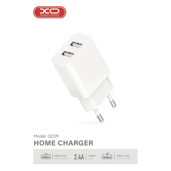 Зарядний пристрій XO 2xUSB QC3.0 (XO-QC09)