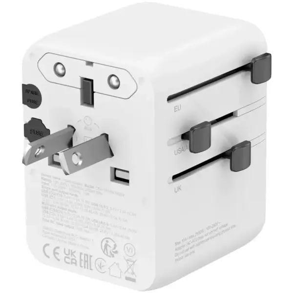 Зарядний пристрій Canyon OnTour 70 3xUSB-C + 2xUSB-A EU/UK/US/AUS 70W White (CNS-TA70W1006W)