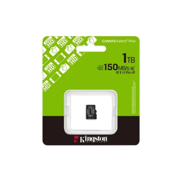 Карта пам'яті Kingston 1TB microSDXC class 10 UHS-I U3 V30 A1 Canvas Select Plus (SDCS3/1TBSP)