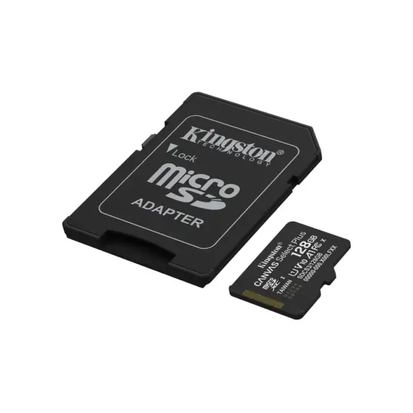 Карта пам'яті Kingston 128GB (з SD адаптером) Class 10 UHS-I U1 V10 A1 (SDCS3/128GB)