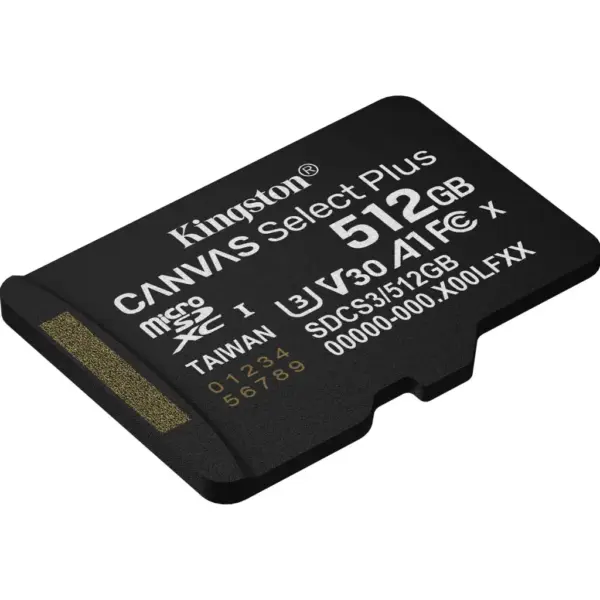 Карта пам'яті Kingston 512GB microSDXC class 10 UHS-I U3 V30 A1 Canvas Select Plus (SDCS3/512GBSP)