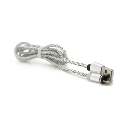 Дата кабель USB 2.0 to Lightning 1.0m 2A magnetic nylon silver PiPo (18168)