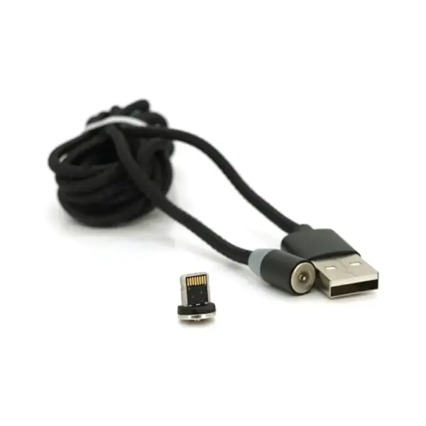 Дата кабель USB 2.0 to Lightning 2.0m 2A magnetic nylon black PiPo (18166)