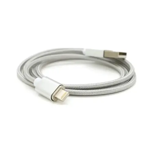 Дата кабель USB 2.0 to Lightning 1.0m 2A magnetic nylon silver Voltronic (YT-MCFB-L/S/13190/09165)