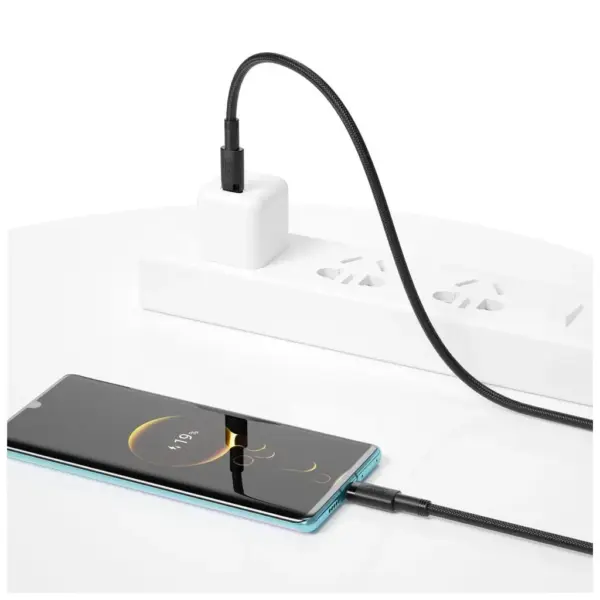 Дата кабель USB-C to USB-C 1.0m 100W braided black XO (NBQ199_С_Black)