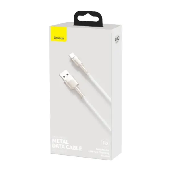 Дата кабель USB to USB-C 1.0m 6A 66W white Baseus (CAKF000102)
