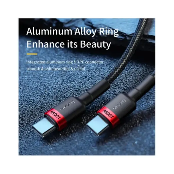 Дата кабель USB-C to USB-C 2.0m PD2.0 100W (20V/5A) red+black Baseus (CATKLF-AL91)