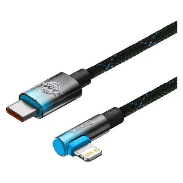 Дата кабель USB-C to Lightning 1.0m 20W 90° corner black/blue Baseus (CAVP000221) Дата кабель USB-C to Lightning 1.0m 20W 90° corner black/blue Baseus (CAVP000221)