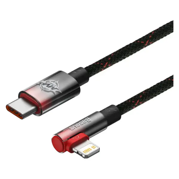 Дата кабель USB-C to Lightning 1.0m 20W 90° corner black/red Baseus (CAVP000220)