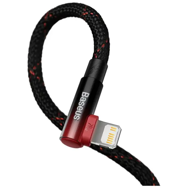 Дата кабель USB-C to Lightning 1.0m 20W 90° corner black/red Baseus (CAVP000220)