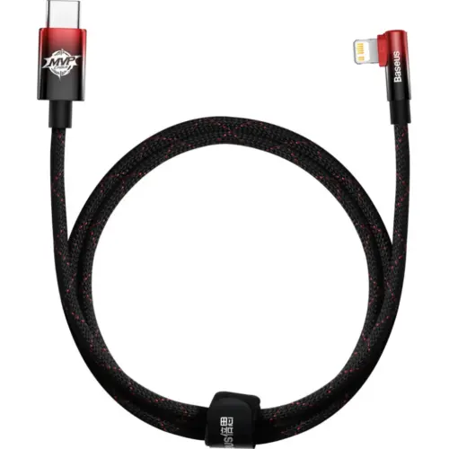 Дата кабель USB-C to Lightning 1.0m 20W 90° corner black/red Baseus (CAVP000220) Дата кабель USB-C to Lightning 1.0m 20W 90° corner black/red Baseus (CAVP000220)