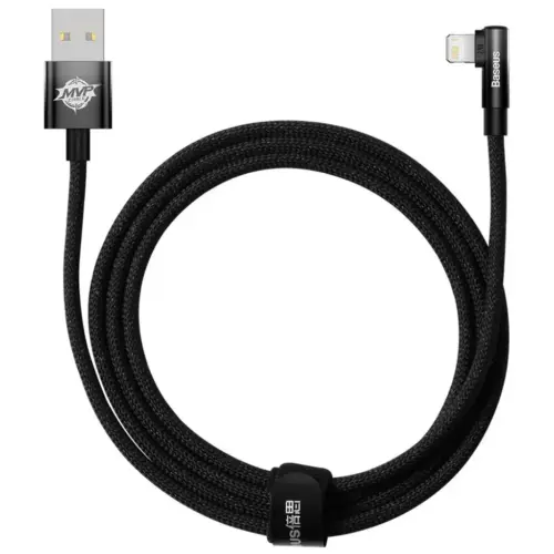 Дата кабель USB 2.0 AM to Lightning 2.0m 2.4A 90° corner black Baseus (CAVP000101) Дата кабель USB 2.0 AM to Lightning 2.0m 2.4A 90° corner black Baseus (CAVP000101)