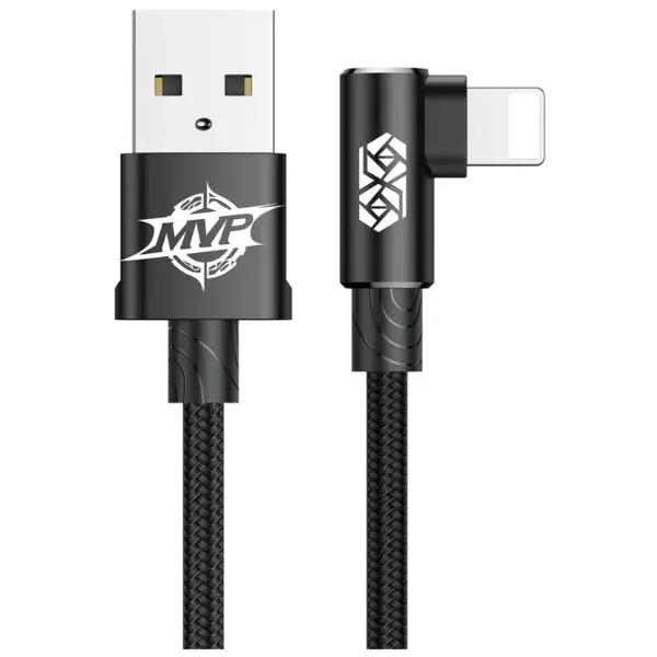 Дата кабель USB 2.0 AM to Lightning 2.0m 1.5A 90° corner black Baseus (CALMVP-A01)