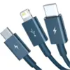 Дата кабель USB 2.0 AM to Lightning + Micro 5P + Type-C 1.5m 3.5A blue Baseus (CAMLTYS-03)