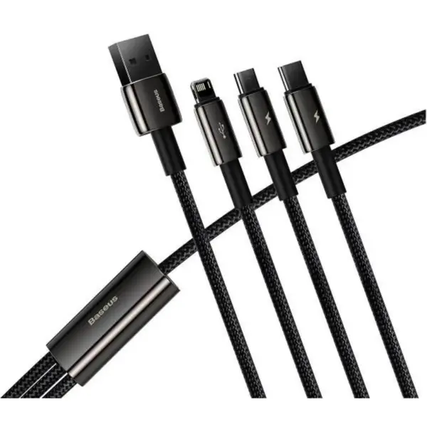 Дата кабель USB 2.0 AM to Lightning + Micro 5P + Type-C 1.5m 3.5A black Baseus (CAMLTWJ-01) Дата кабель USB 2.0 AM to Lightning + Micro 5P + Type-C 1.5m 3.5A black Baseus (CAMLTWJ-01)