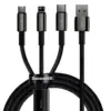 Дата кабель USB 2.0 AM to Lightning + Micro 5P + Type-C 1.5m 3.5A black Baseus (CAMLTWJ-01) Дата кабель USB 2.0 AM to Lightning + Micro 5P + Type-C 1.5m 3.5A black Baseus (CAMLTWJ-01)