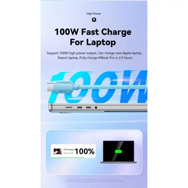 Дата кабель USB-C to USB-C 1.0m 100W white Essager (EXCTT1-WL02-P)