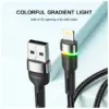 Дата кабель USB 2.0 AM to Lightning 2.0m 2.4A LED black Essager (EXCL-XCDA01)