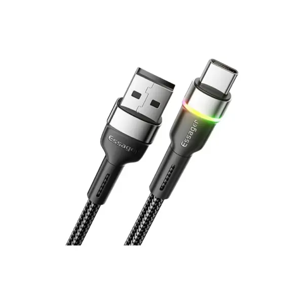 Дата кабель USB 2.0 AM to USB-C 1.0m 3A LED black Essager (EXCT-XCD01) Дата кабель USB 2.0 AM to USB-C 1.0m 3A LED black Essager (EXCT-XCD01)