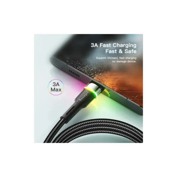 Дата кабель USB 2.0 AM to USB-C 1.0m 3A LED black Essager (EXCT-XCD01) Дата кабель USB 2.0 AM to USB-C 1.0m 3A LED black Essager (EXCT-XCD01)