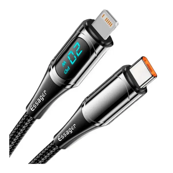 Дата кабель USB-C to Lightning 1.0m 20W Digital Display black Essager (EXCTL-YD01) Дата кабель USB-C to Lightning 1.0m 20W Digital Display black Essager (EXCTL-YD01)