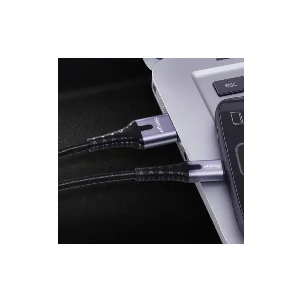Дата кабель USB 2.0 AM to USB-C 2.0m 3A LED black Essager (EXCT-XGA0G)