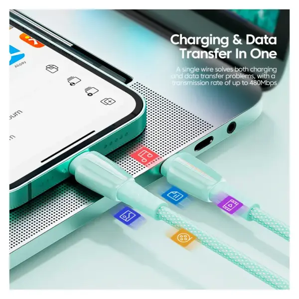 Дата кабель USB 2.0 AM to USB-C 1.0m 100W green Essager (EXCT1-CH06)