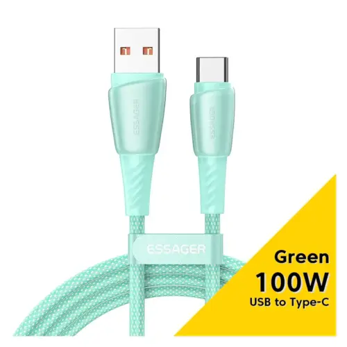 Дата кабель USB 2.0 AM to USB-C 1.0m 100W green Essager (EXCT1-CH06)