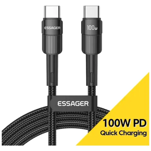 Дата кабель USB-C to USB-C 3.0m 100W black Essager (EXCTT1-XCC01) Дата кабель USB-C to USB-C 3.0m 100W black Essager (EXCTT1-XCC01)
