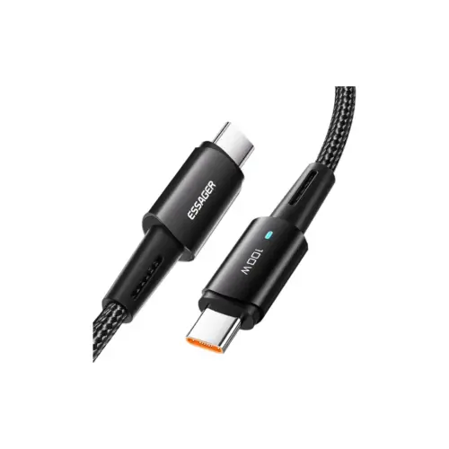 Дата кабель USB-C to USB-C 1.0m 100W black Essager (EXCTT1-CG01) Дата кабель USB-C to USB-C 1.0m 100W black Essager (EXCTT1-CG01)