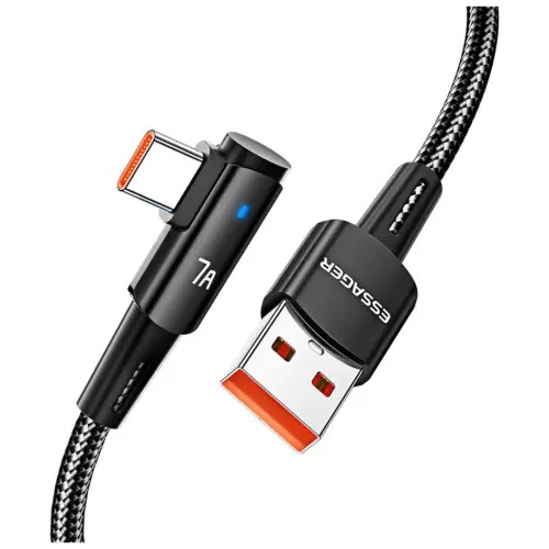 Дата кабель USB 2.0 AM to USB-C 1.0m 100W 90° corner black Essager (EXCWT7A-CG01-P) Дата кабель USB 2.0 AM to USB-C 1.0m 100W 90° corner black Essager (EXCWT7A-CG01-P)