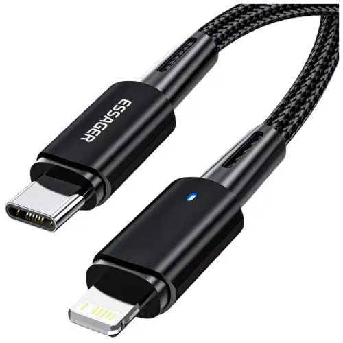 Дата кабель USB-C to Lightning 0.5m 20W black Essager (EXCTL-CGB01)