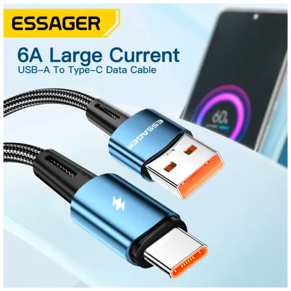 Дата кабель USB 2.0 AM to USB-C 2.0m 120W black Essager (EXC120-CGA01-P) Дата кабель USB 2.0 AM to USB-C 2.0m 120W black Essager (EXC120-CGA01-P)