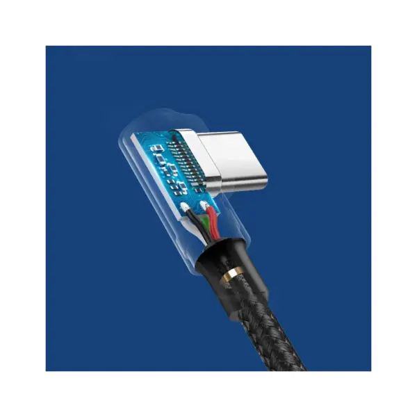 Дата кабель USB 2.0 AM to USB-C 2.0m 3A 90° corner US176 black Ugreen (20857)