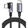 Дата кабель USB-C to USB-C 0.5m 3A 60W 90° corner US255 black/gray Ugreen (50122) Дата кабель USB-C to USB-C 0.5m 3A 60W 90° corner US255 black/gray Ugreen (50122)