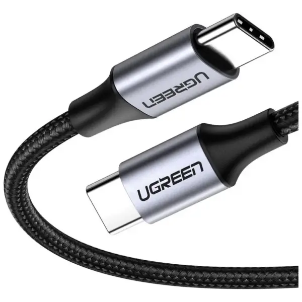 Дата кабель USB-C to USB-C 0.5m 3A 60W US261 black/gray Ugreen (50149) Дата кабель USB-C to USB-C 0.5m 3A 60W US261 black/gray Ugreen (50149)