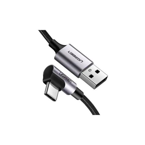 Дата кабель USB 2.0 AM to USB-C 3.0m 3A US284 90° corner black Ugreen (70255) Дата кабель USB 2.0 AM to USB-C 3.0m 3A US284 90° corner black Ugreen (70255)