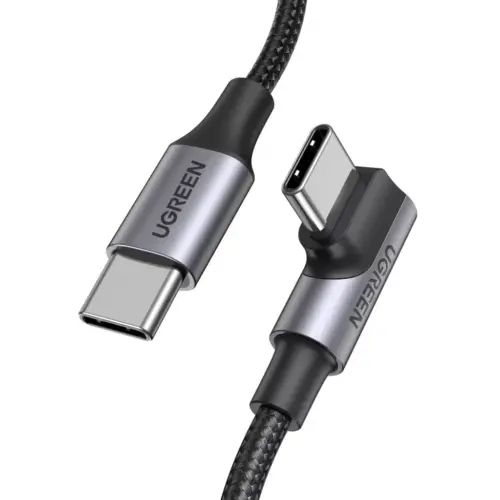 Дата кабель USB-C 2.0 to USB-C 1.0m 90° corner US334 black Ugreen (70643)