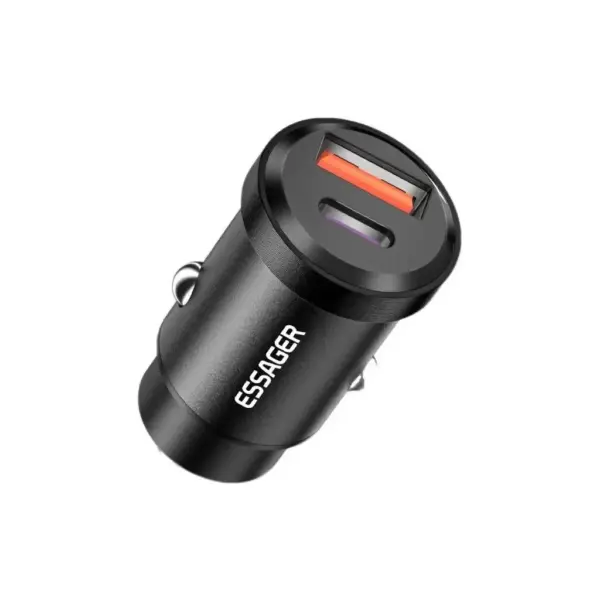 Зарядний пристрій Essager 1xUSB-C 30W + 1xUSB black (ECCAC-TL01)