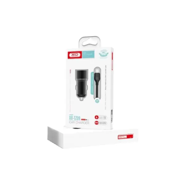 Зарядний пристрій XO 1xUSB + cable USB to USB-C TZ09 black (6920680873500)