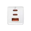 Зарядний пристрій Baseus 2xUSB-C 65W + 1xUSB GaN + cable USB-C to USB-C 100W 1.0m white (CCGP120202)
