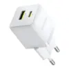 Зарядний пристрій Baseus 1xUSB-C 20W + 1xUSB white + cable USB-C to USB-C 60W 1.0m (P10111608213-01)