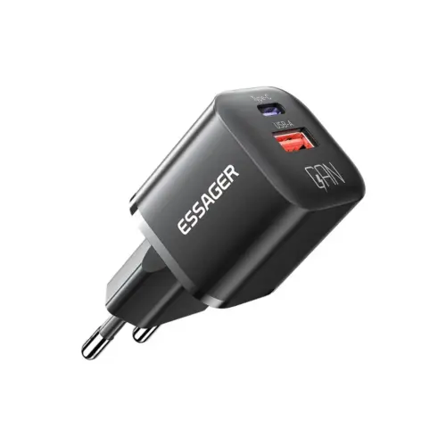 Зарядний пристрій Essager 1xUSB + 1xUSB-C PD20W GaN (ECTAC-HMB01-P) Зарядний пристрій Essager 1xUSB + 1xUSB-C PD20W GaN (ECTAC-HMB01-P)