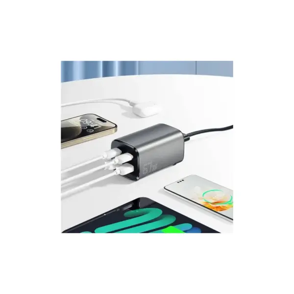 Зарядний пристрій Essager 2xUSB-C + 2xUSB 67W GaN (ECT2AC-JYB0G-Z)