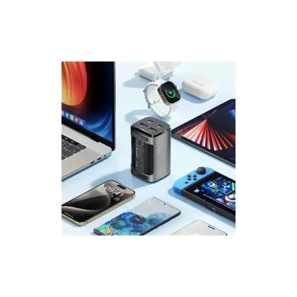 Зарядний пристрій Essager 2xUSB-C + 2xUSB 67W GaN (ECT2AC-JYB0G-Z)