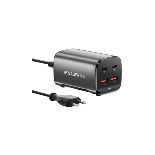 Зарядний пристрій Essager 2xUSB-C + 2xUSB 67W GaN (ECT2AC-JYB0G-Z)