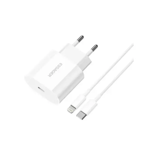 Зарядний пристрій Essager USB-C PD20W + cable USB-C to Lightning white (EFJB02-XBL02-T)