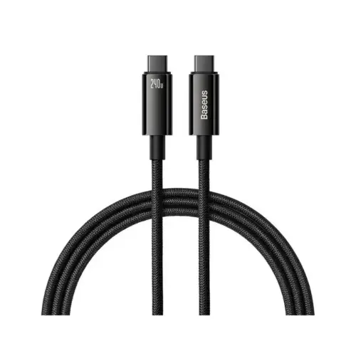 Дата кабель USB-C to USB-C 2.0m 240W Black Baseus (CAWJ040101)