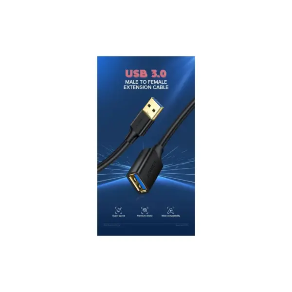 Дата кабель USB 3.0 AM/AF 1.5m US129 black Ugreen (30126)