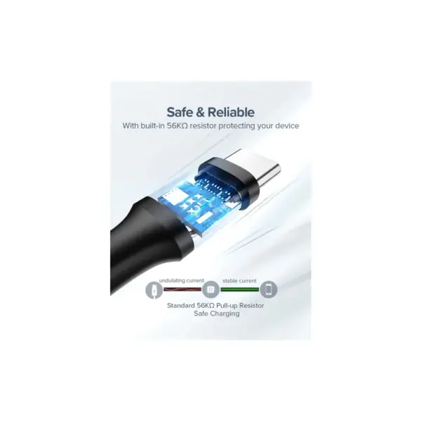 Дата кабель USB 2.0 AM to USB-C 0.25m 3A US287 black Ugreen (60114)
